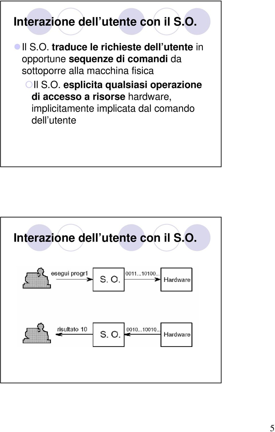 traduce le richieste dell utente in opportune sequenze di comandi da