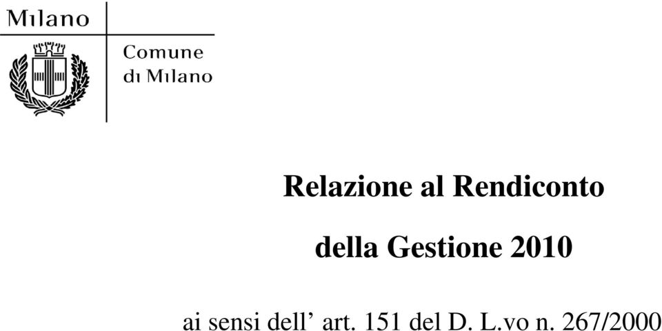 Gestione 2010 ai sensi