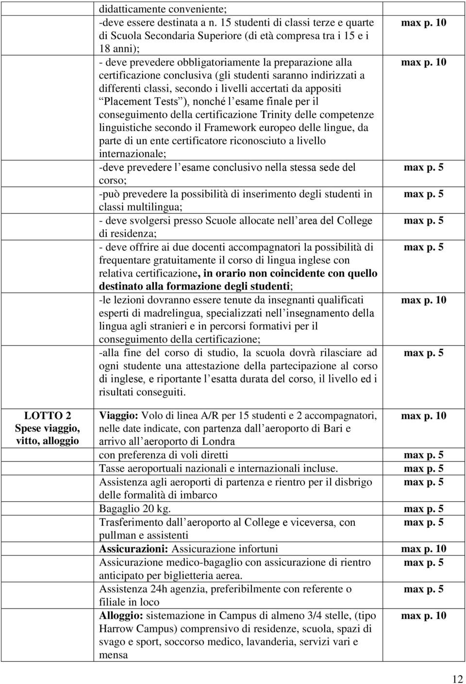 studenti saranno indirizzati a differenti classi, secondo i livelli accertati da appositi Placement Tests ), nonché l esame finale per il conseguimento della certificazione Trinity delle competenze