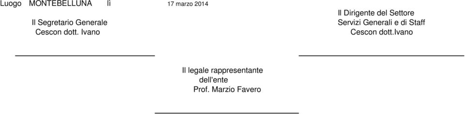 Ivano Il Dirigente del Settore Servizi Generali e