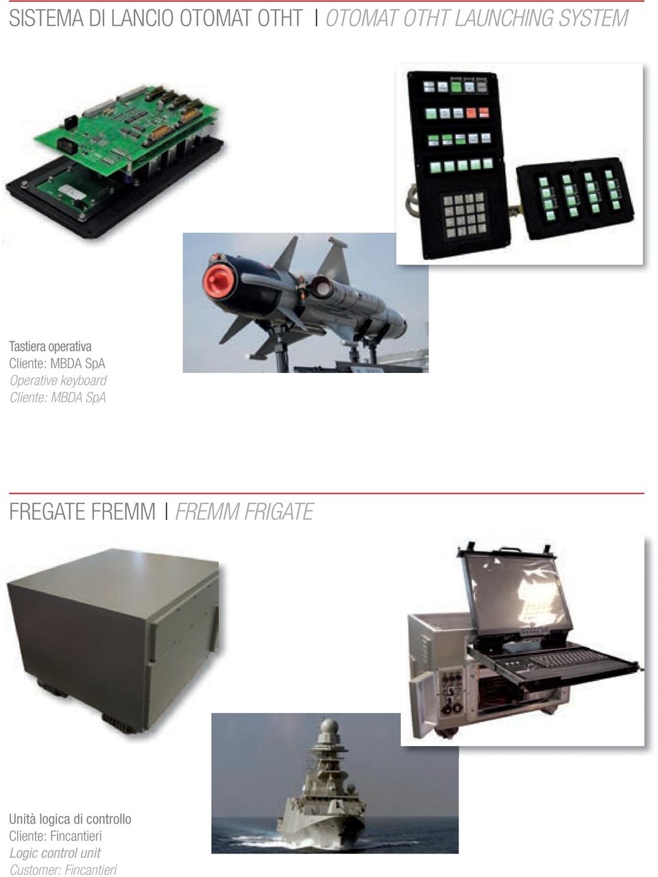 Cliente: MBDA SpA FREGATE FREMM FREMM FRIGATE Unità logica di