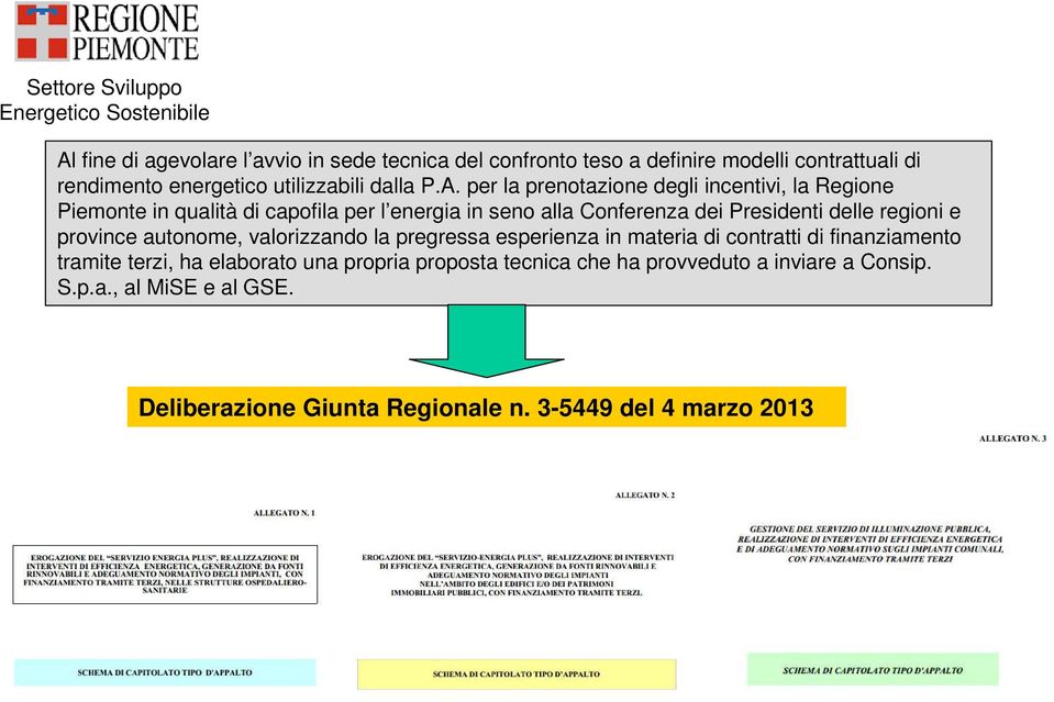 regioni e province autonome, valorizzando la pregressa esperienza in materia di contratti di finanziamento tramite terzi, ha elaborato una