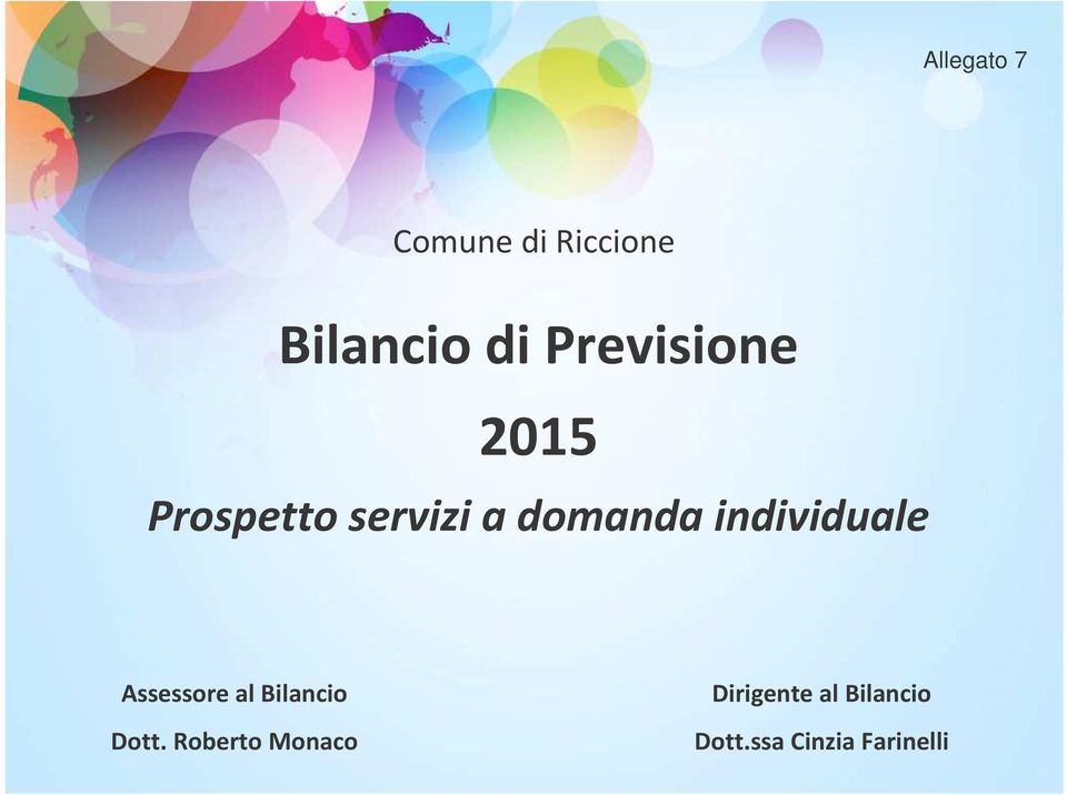 individuale Assessore al Bilancio Dott.