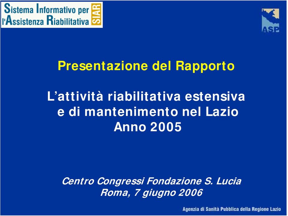mantenimento nel Lazio Anno 2005