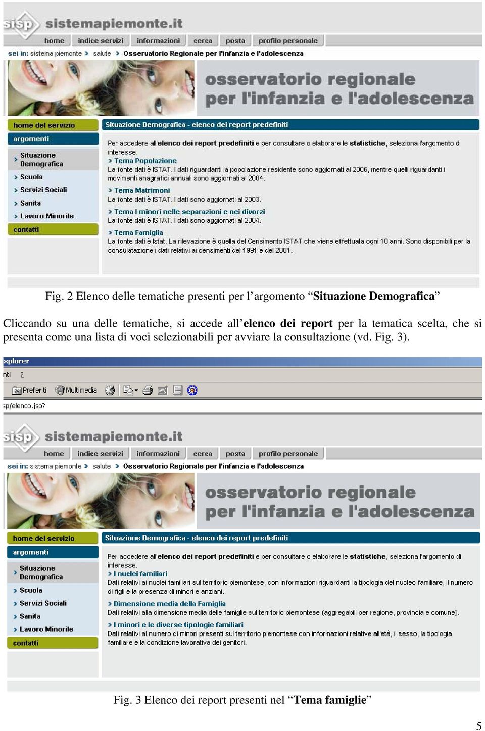 tematica scelta, che si presenta come una lista di voci selezionabili per