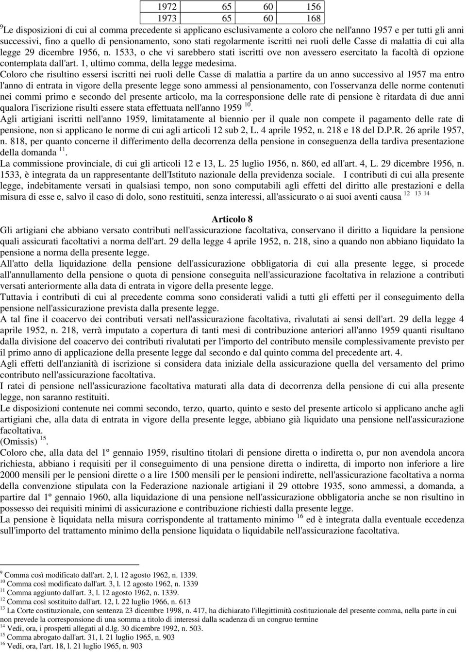 1533, o che vi sarebbero stati iscritti ove non avessero esercitato la facoltà di opzione contemplata dall'art. 1, ultimo comma, della legge medesima.