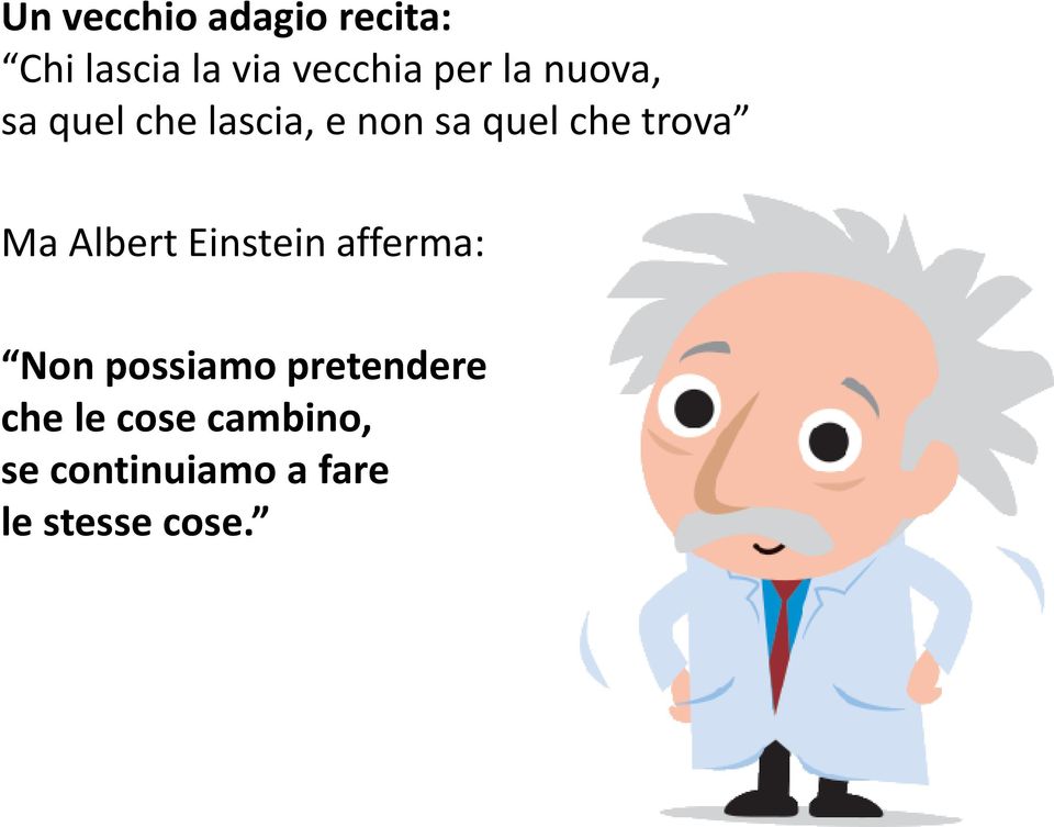 trova Ma Albert Einstein afferma: Non possiamo