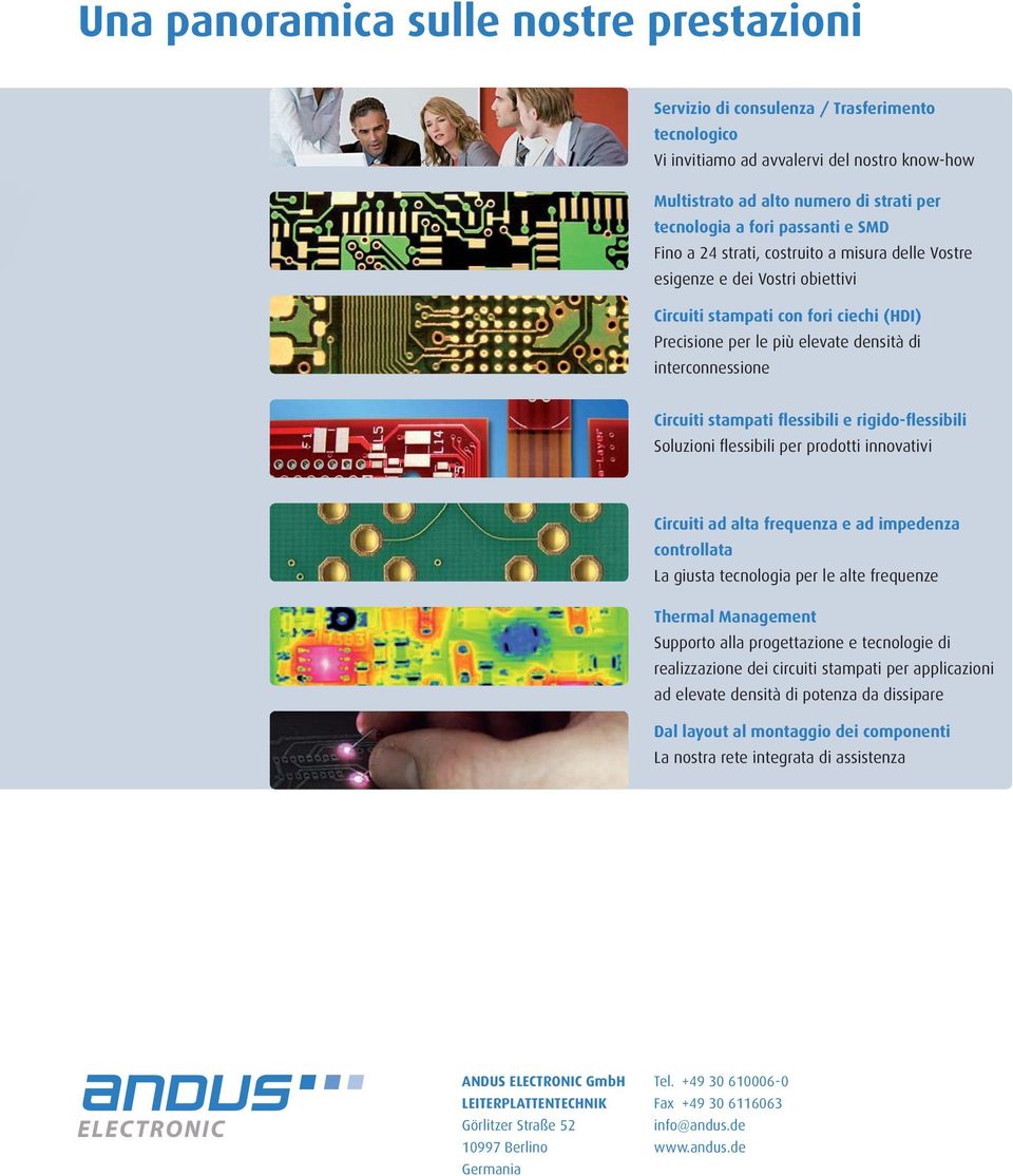 Circuiti stampati flessibili e rigido-flessibili Soluzioni flessibili per prodotti innovativi Circuiti ad alta frequenza e ad impedenza controllata La giusta tecnologia per le alte frequenze Thermal