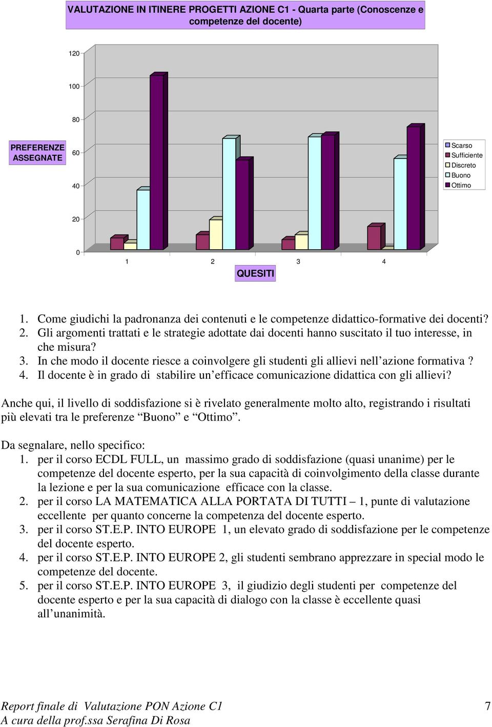 3. In che modo il docente riesce a coinvolgere gli studenti gli allievi nell azione formativa?. Il docente è in grado di stabilire un efficace comunicazione didattica con gli allievi?