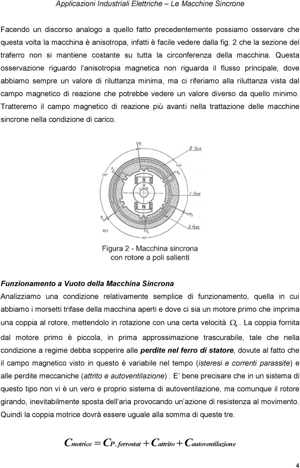 Quta orvazon rguardo l anotropa magntca non rguarda l fluo prncpal, dov abbamo mpr un valor d rluttanza mnma, ma c rframo alla rluttanza vta dal campo magntco d razon ch potrbb vdr un valor dvro da