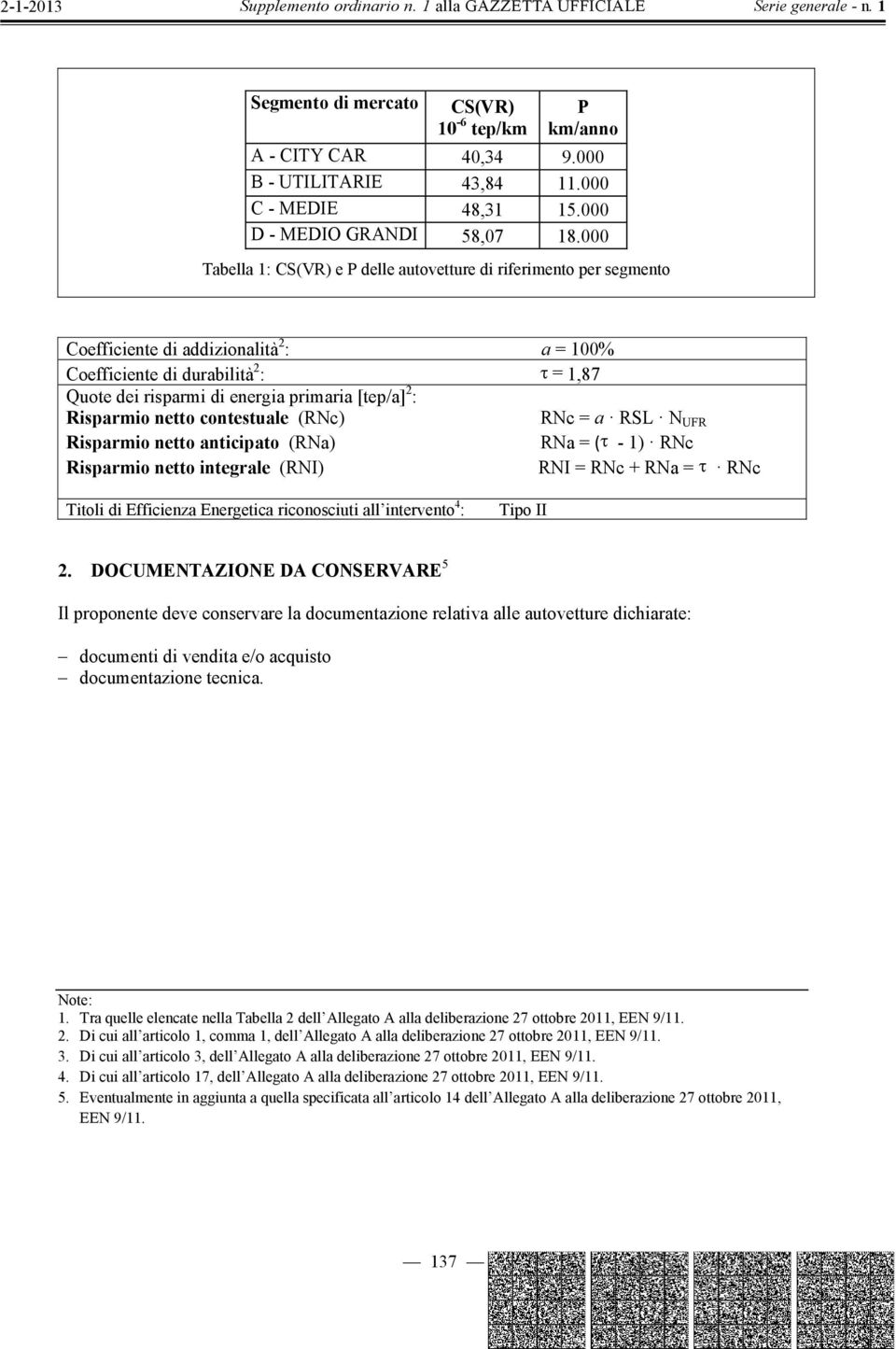 2 : Risparmio netto contestuale (RNc) RNc = a RSL N UFR Risparmio netto anticipato (RNa) RNa = ( - 1) RNc Risparmio netto integrale (RNI) RNI = RNc + RNa = RNc Titoli di Efficienza Energetica