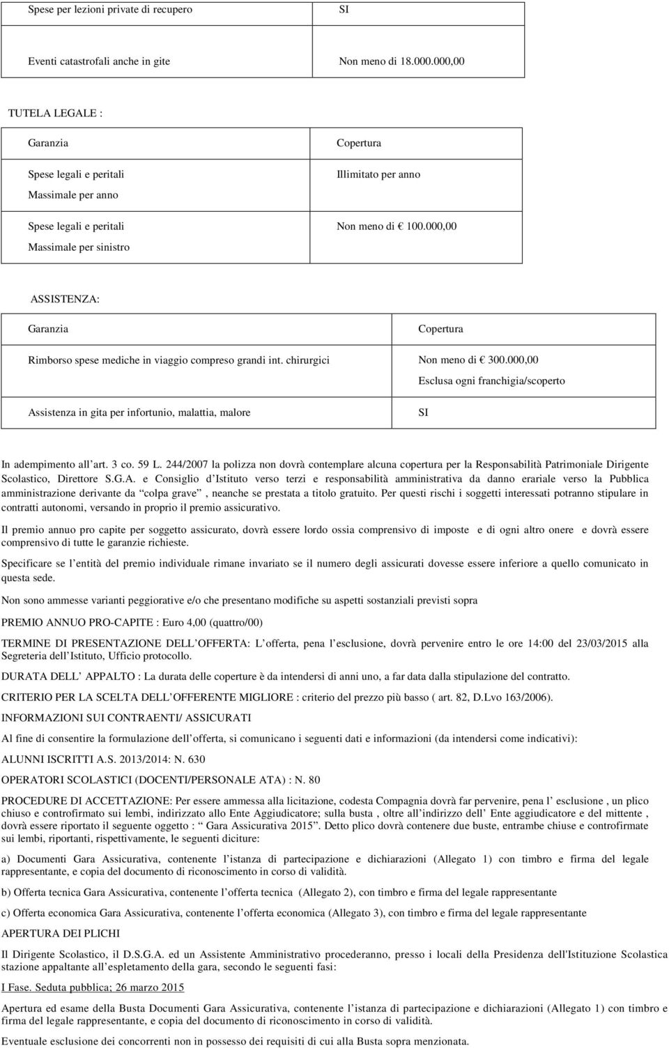 000,00 ASSTENZA: Rimborso spese mediche in viaggio compreso grandi int. chirurgici Non meno di 300.