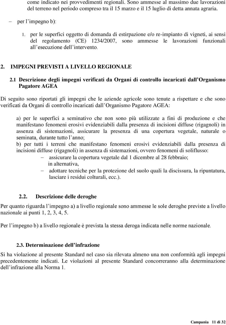 IMPEGNI PREVISTI A LIVELLO REGIONALE 2.