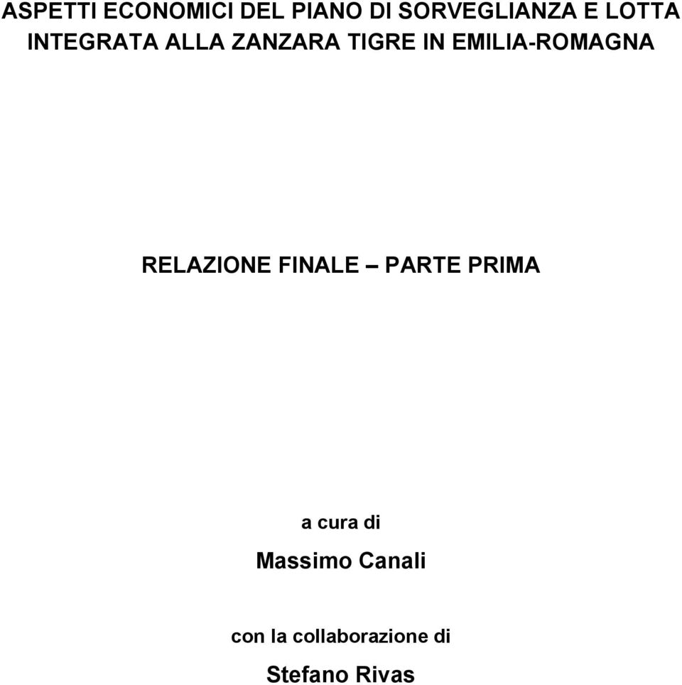 EMILIA-ROMAGNA RELAZIONE FINALE PARTE PRIMA a