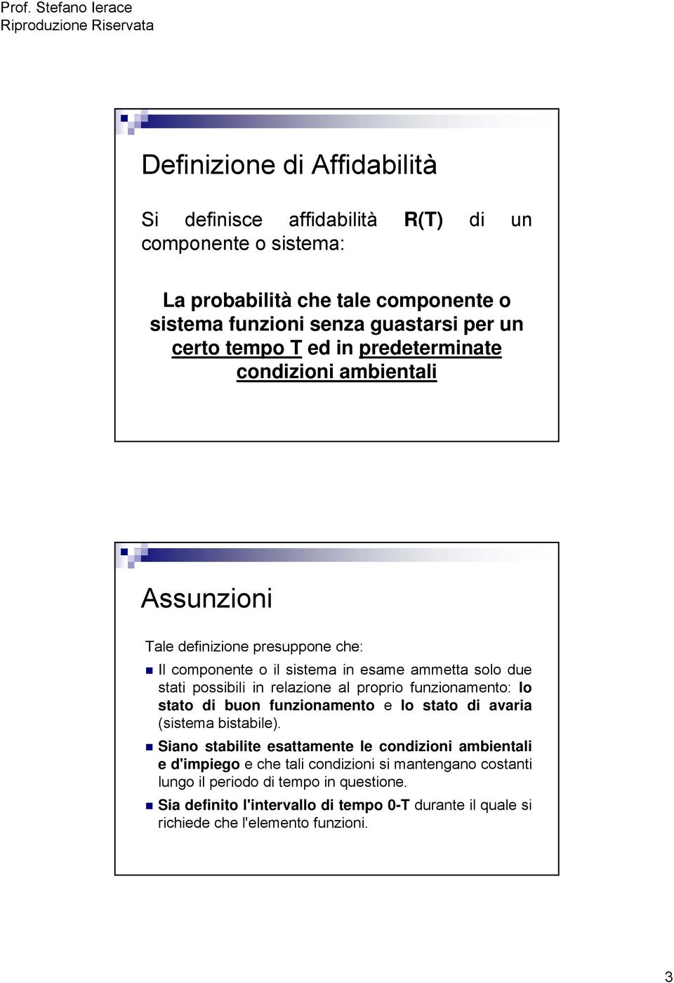 possbl n relazone al propro funzonameno: lo sao d buon funzonameno e lo sao d avara (ssema bsable).