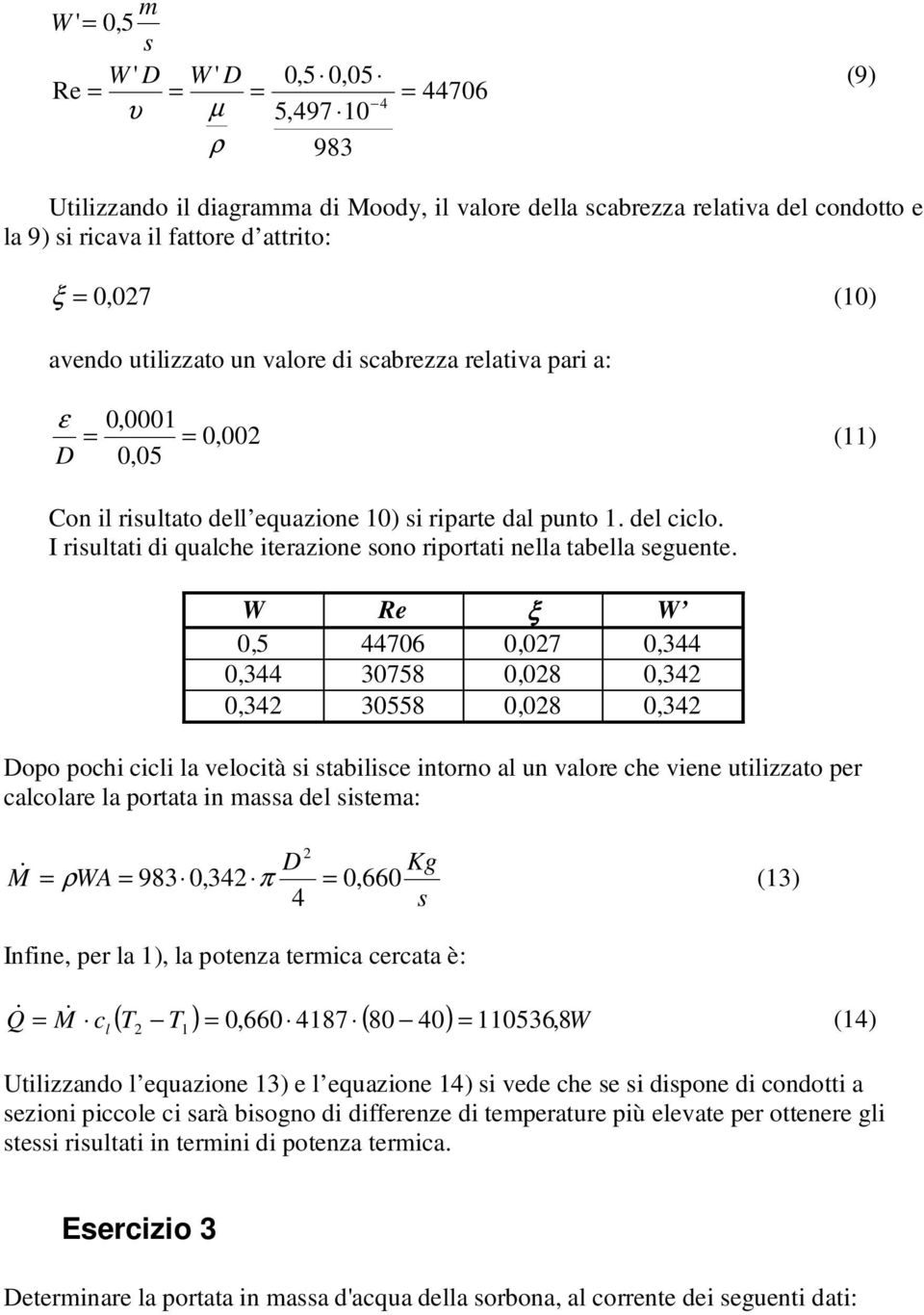 I risultati di qualche iterazione sono riportati nella tabella seguente.