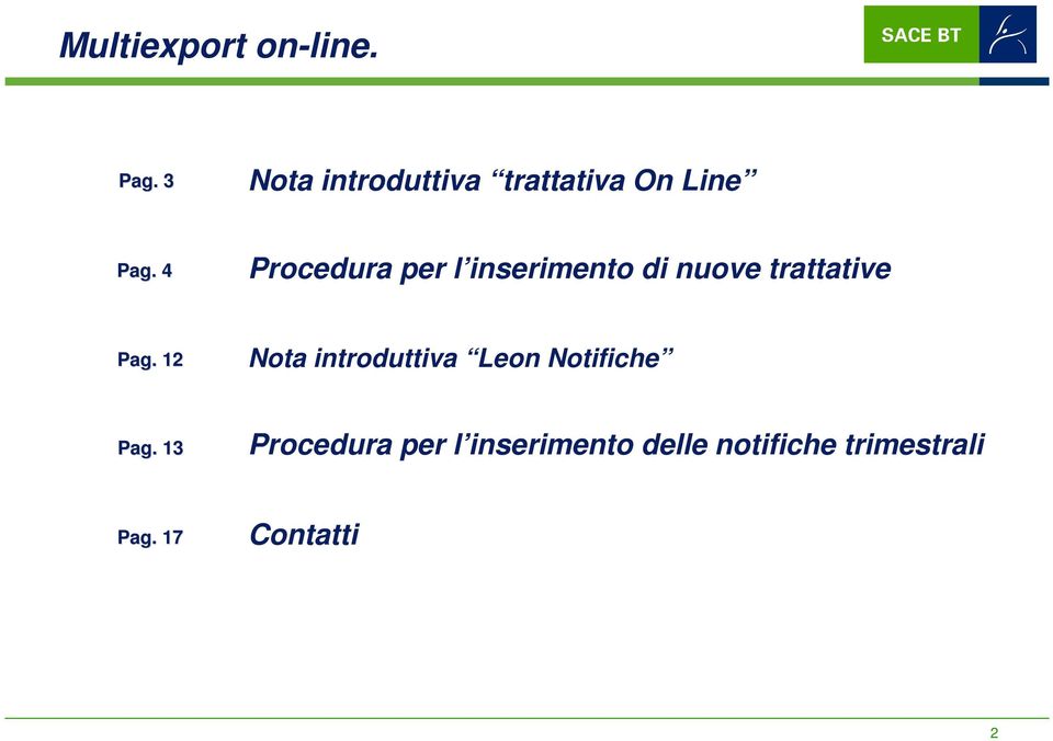 4 Procedura per l inserimento di nuove trattative Pag.