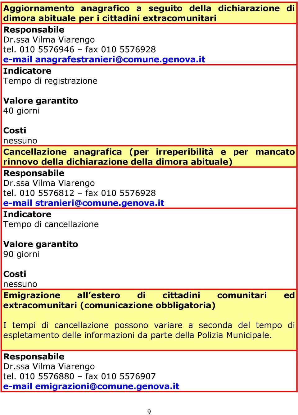 010 5576812 fax 010 5576928 e-mail stranieri@comune.genova.