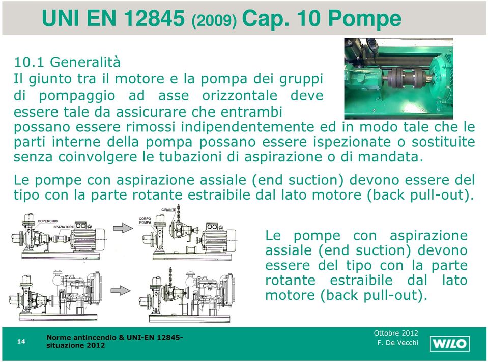 indipendentemente ed in modo tale che le parti interne della pompa possano essere ispezionate o sostituite senza coinvolgere le tubazioni di aspirazione o di