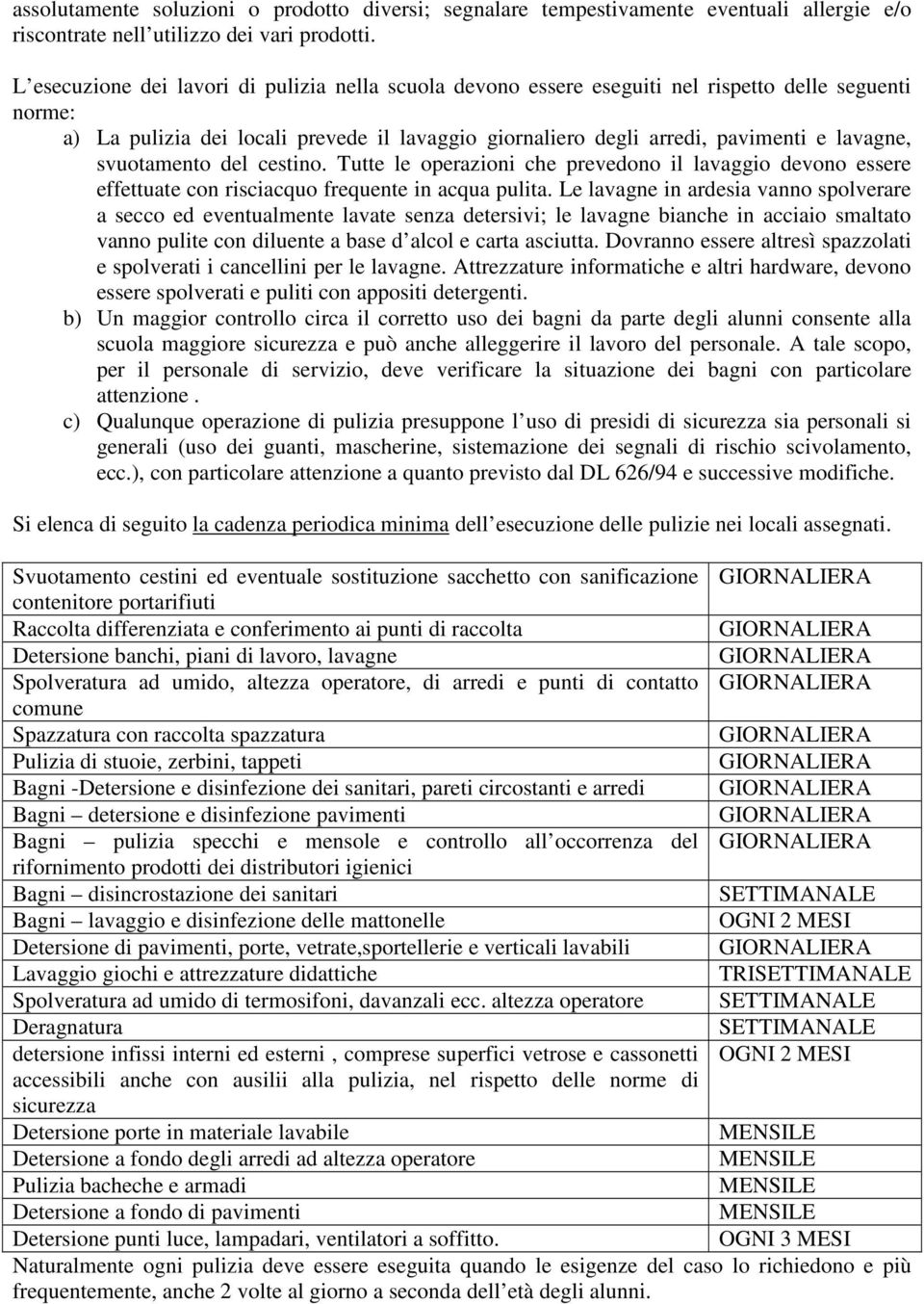 svuotamento del cestino. Tutte le operazioni che prevedono il lavaggio devono essere effettuate con risciacquo frequente in acqua pulita.