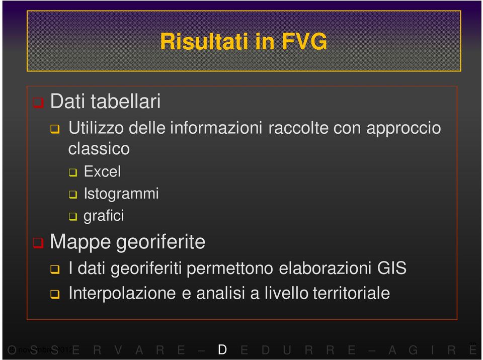 georiferiti permettono elaborazioni GIS Interpolazione e analisi a