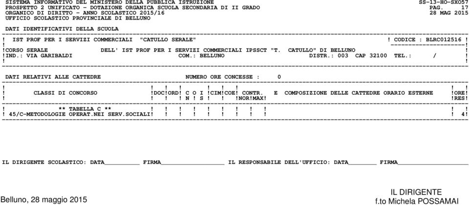 !CORSO SERALE DELL' IST PROF PER I SERVIZI COMMERCIALI IPSSCT "T. CATULLO" DI BELLUNO!!IND.