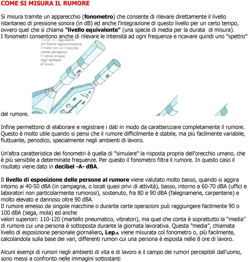 I fonometri consentono anche di rilevare le intensità ad ogni frequenza e ricavare quindi uno "spettro" del rumore.