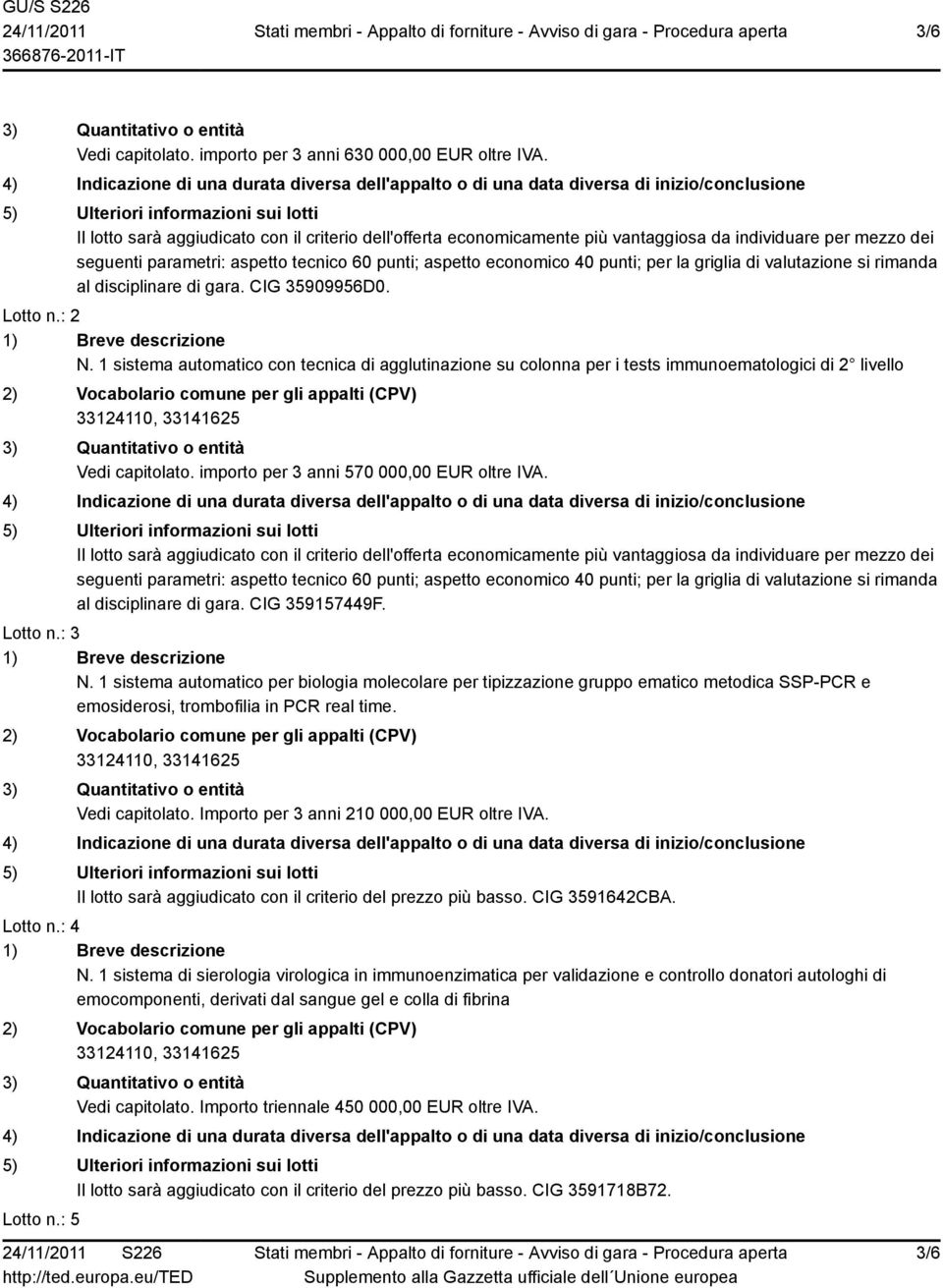 griglia di valutazione si rimanda al disciplinare di gara. CIG 35909956D0. Lotto n.: 2 N.