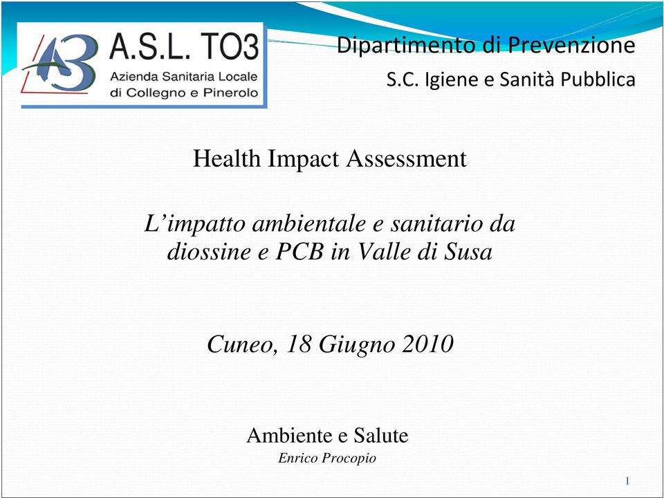 impatto ambientale e sanitario da diossine e PCB in