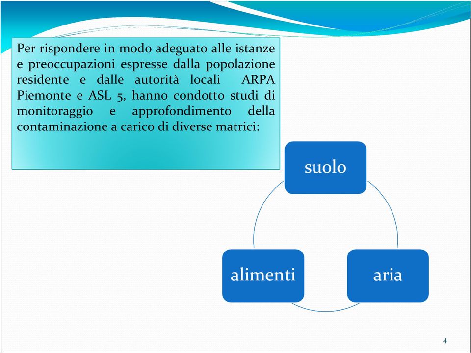 ARPA Piemonte e ASL 5, hanno condotto studi di monitoraggio e