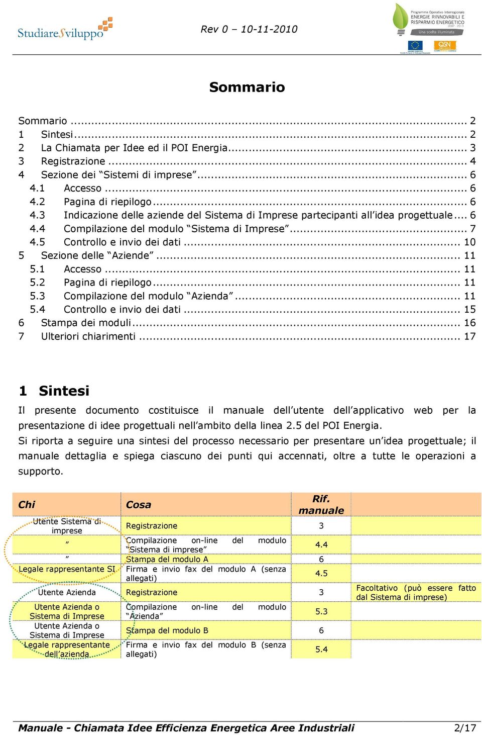 5 Controllo e invio dei dati... 10 5 Sezione delle Aziende... 11 5.1 Accesso... 11 5.2 Pagina di riepilogo... 11 5.3 Compilazione del modulo Azienda... 11 5.4 Controllo e invio dei dati.