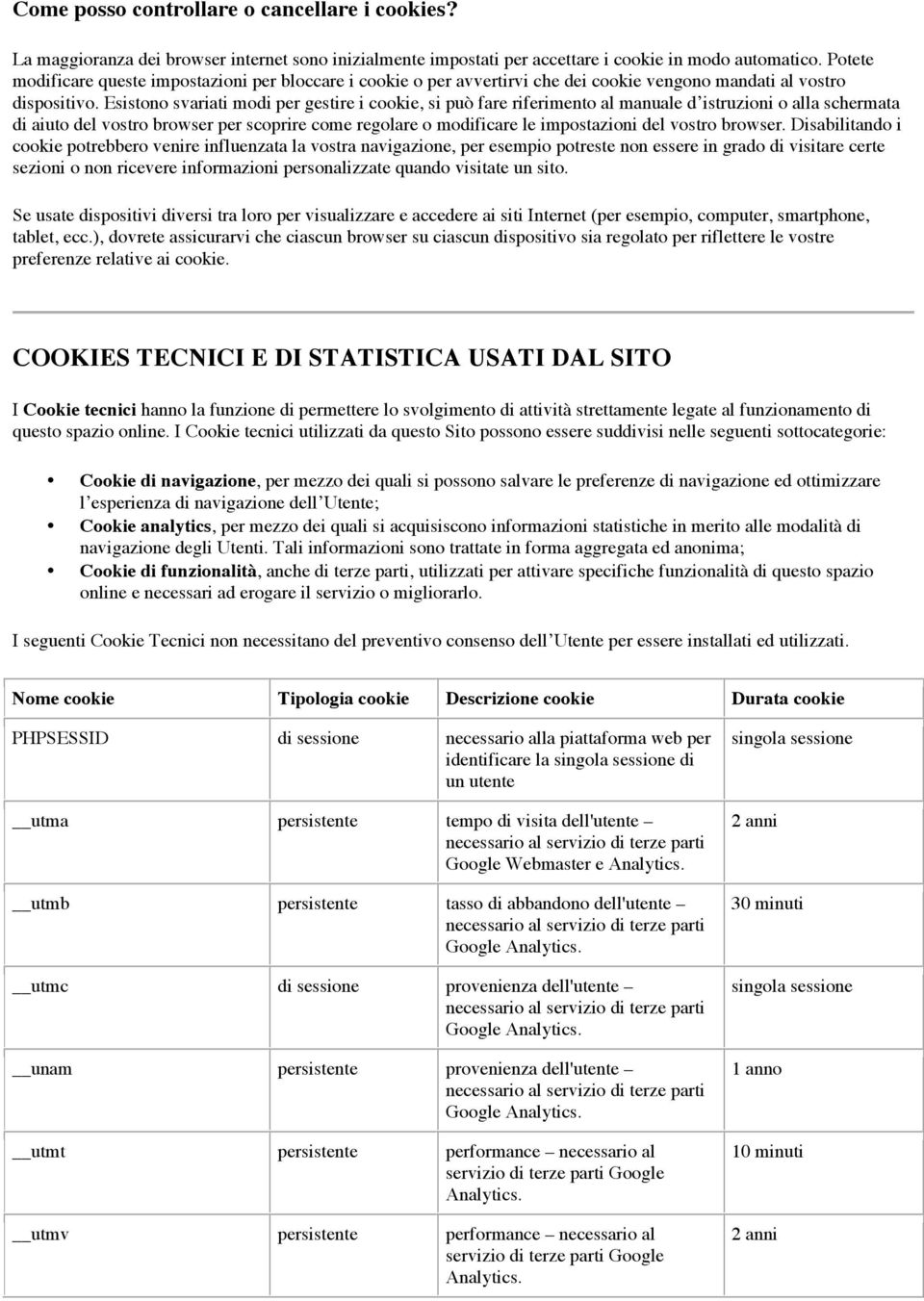 Esistono svariati modi per gestire i cookie, si può fare riferimento al manuale d istruzioni o alla schermata di aiuto del vostro browser per scoprire come regolare o modificare le impostazioni del