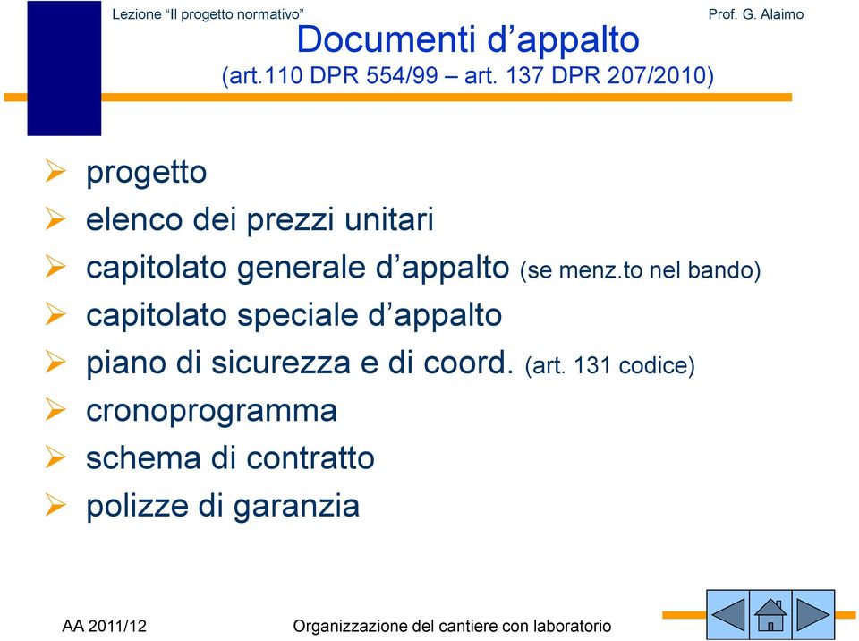 generale d appalto (se menz.