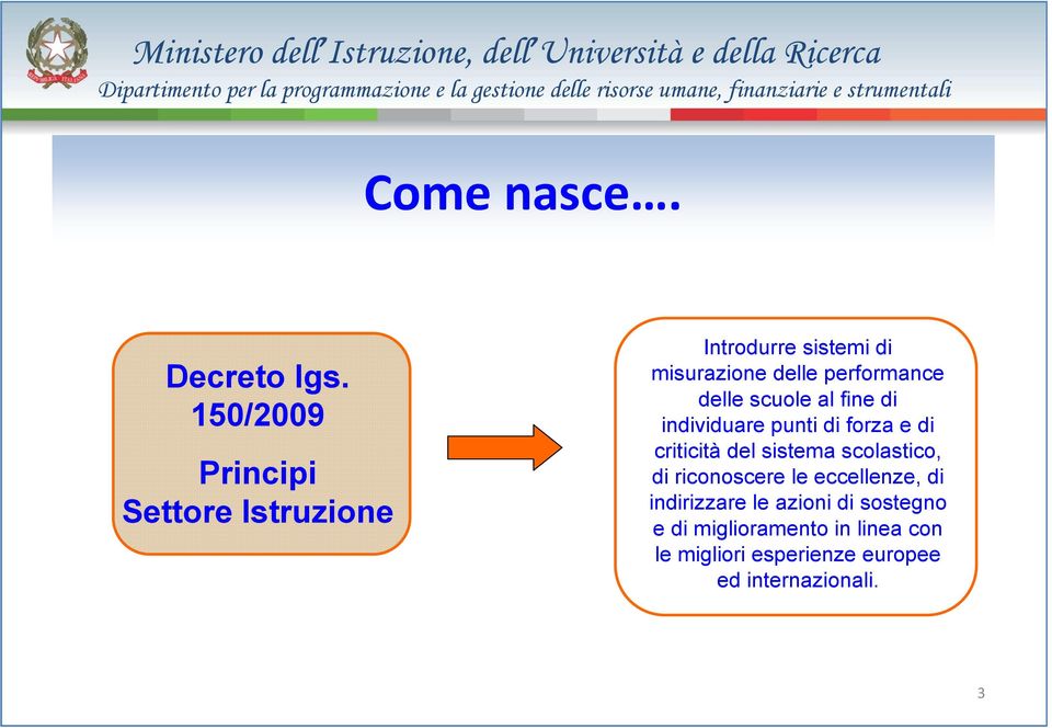 delle scuole al fine di individuare punti di forza e di criticità del sistema