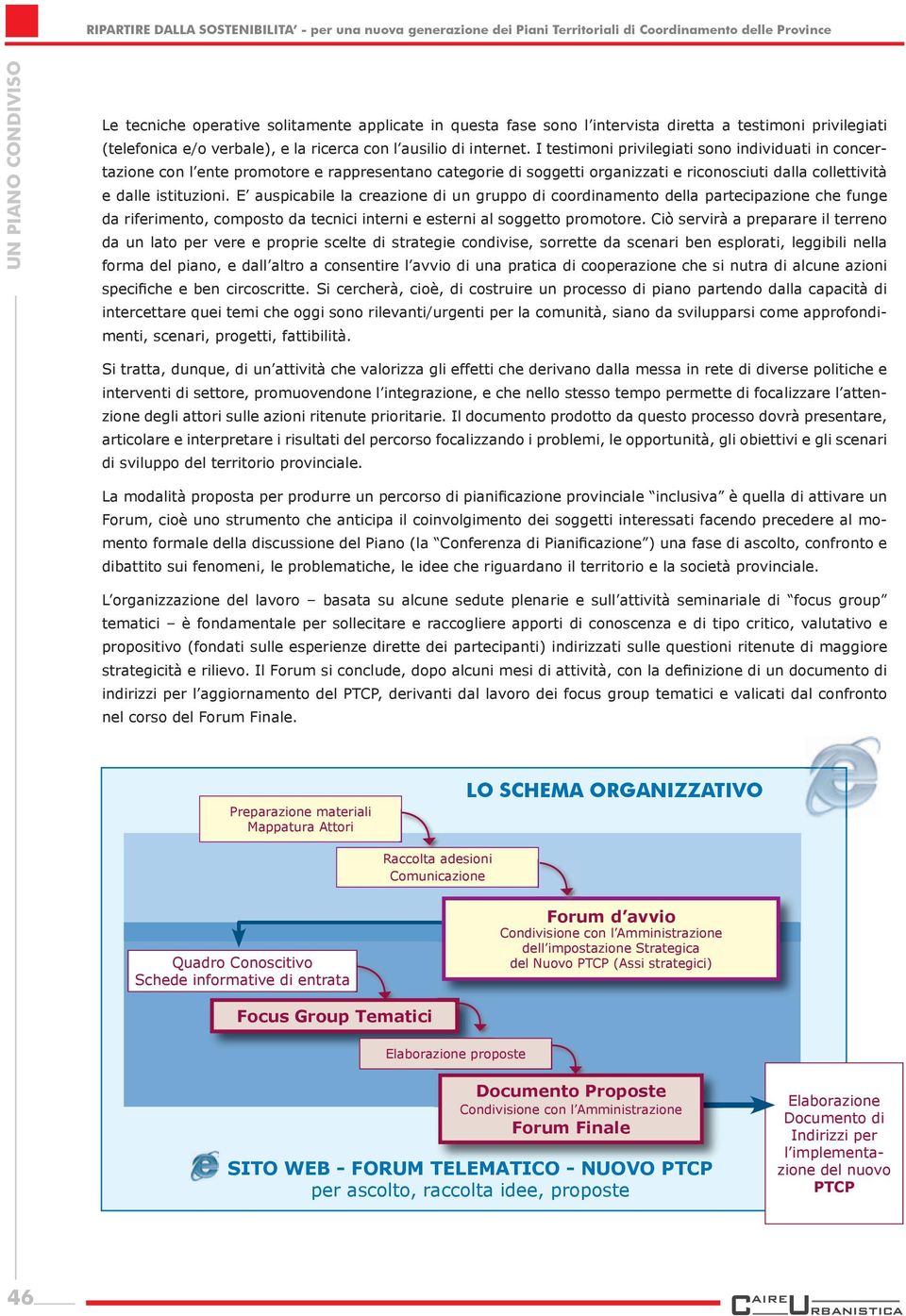 E auspicabile la creazione di un gruppo di coordinamento della partecipazione che funge da riferimento, composto da tecnici interni e esterni al soggetto promotore.