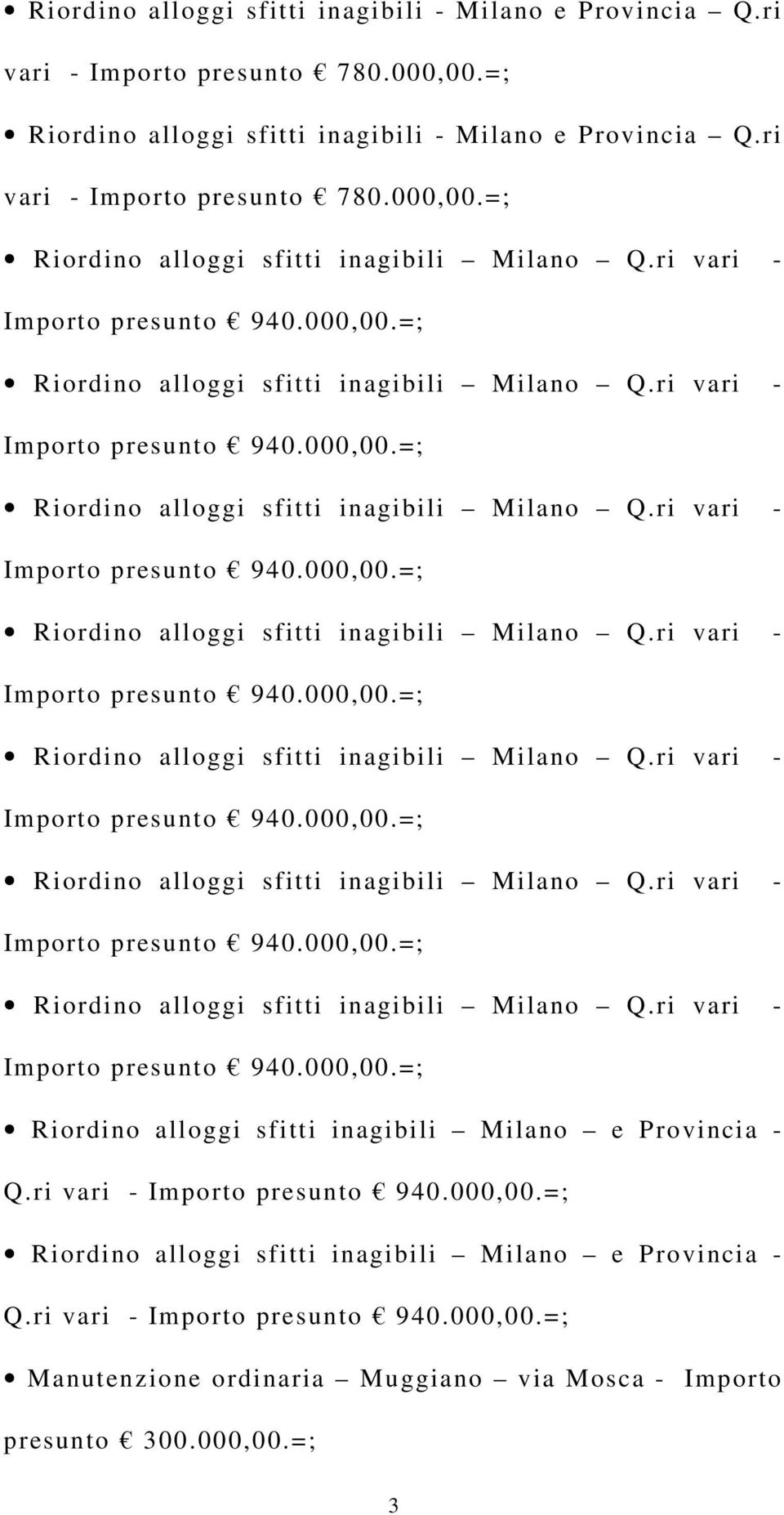 ri vari - Riordino alloggi sfitti inagibili Milano e Provincia - Q.