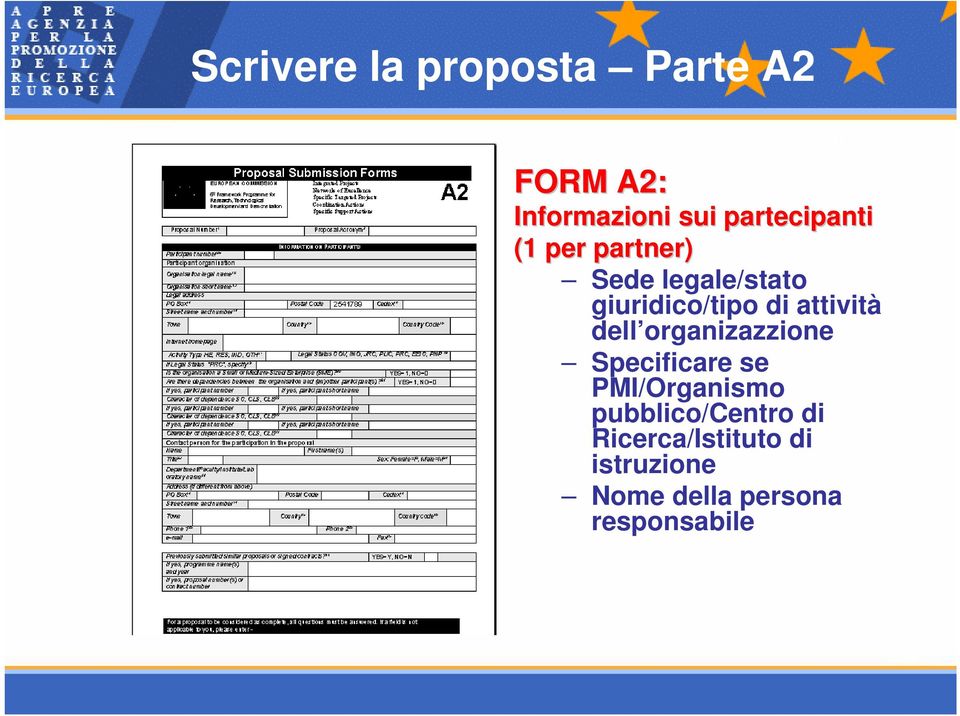 attività dell organizazzione Specificare se PMI/Organismo