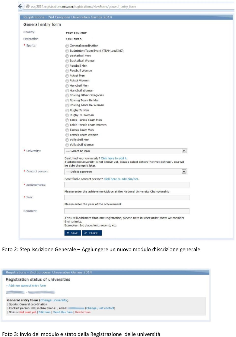 iscrizione generale Foto 3: Invio del