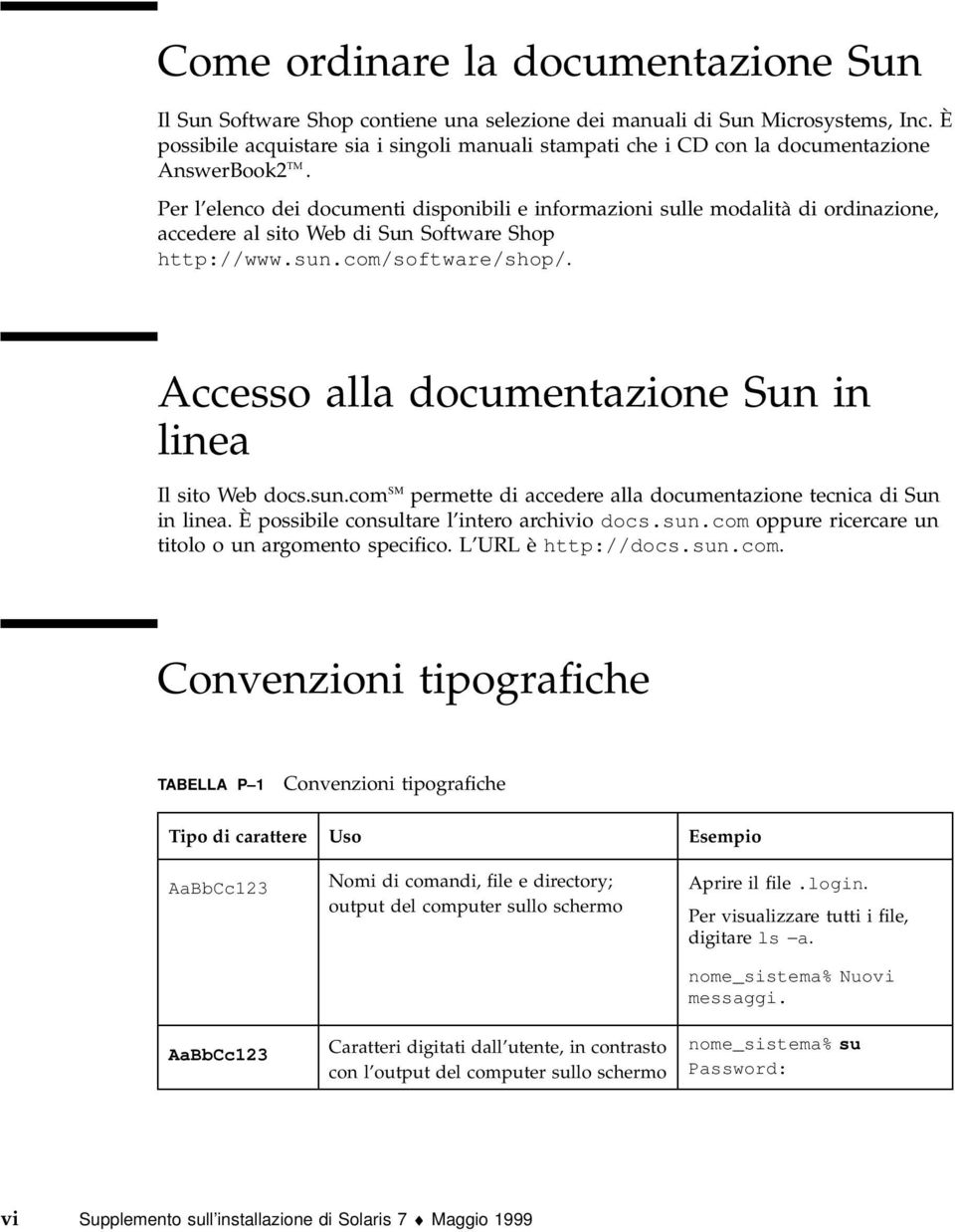 Per l elenco dei documenti disponibili e informazioni sulle modalità di ordinazione, accedere al sito Web di Sun Software Shop http://www.sun.com/software/shop/.
