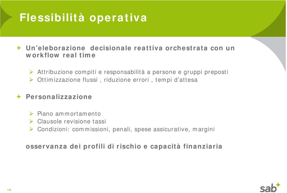 errori, tempi d attesa Personalizzazione Piano ammortamento Clausole revisione tassi Condizioni: