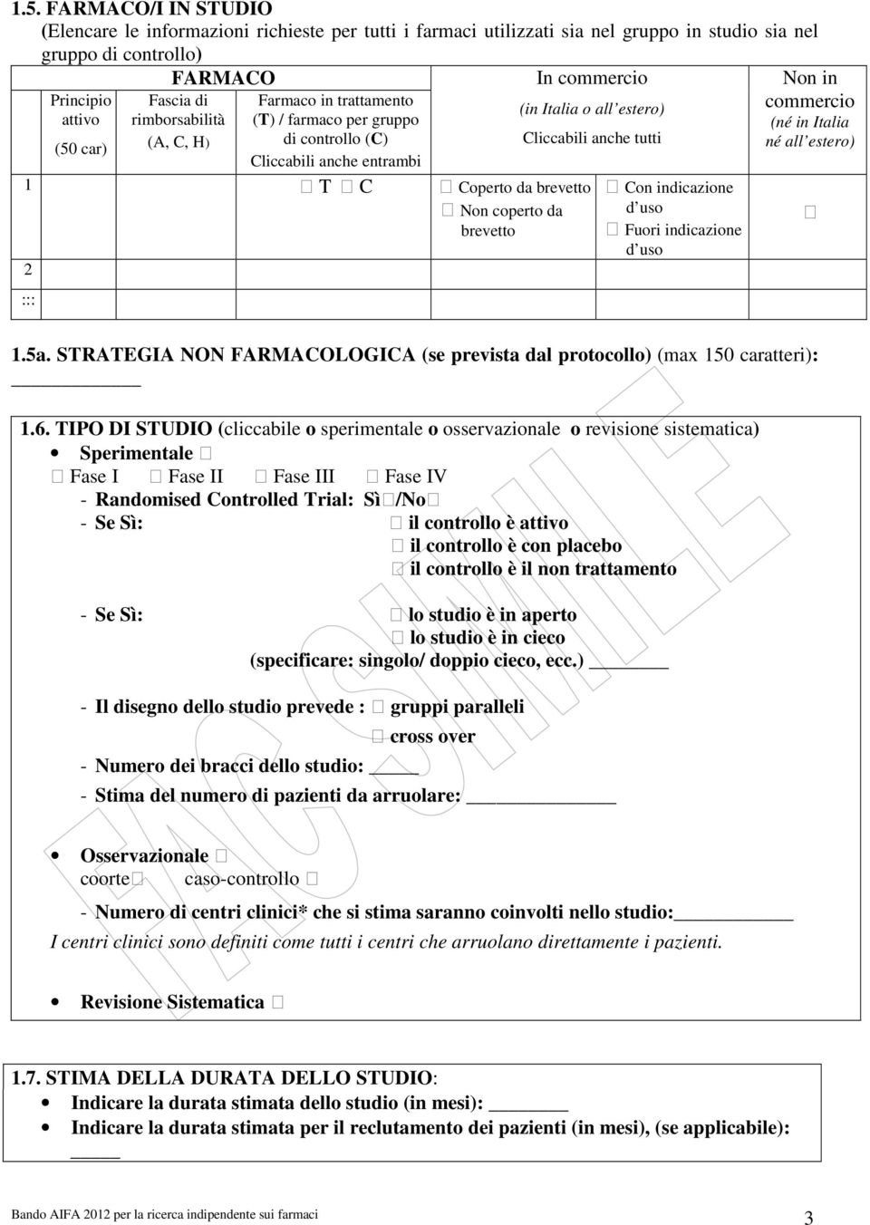 all estero) Cliccabili anche tutti Con indicazione d uso Fuori indicazione d uso Non in commercio (né in Italia né all estero) 1.5a.