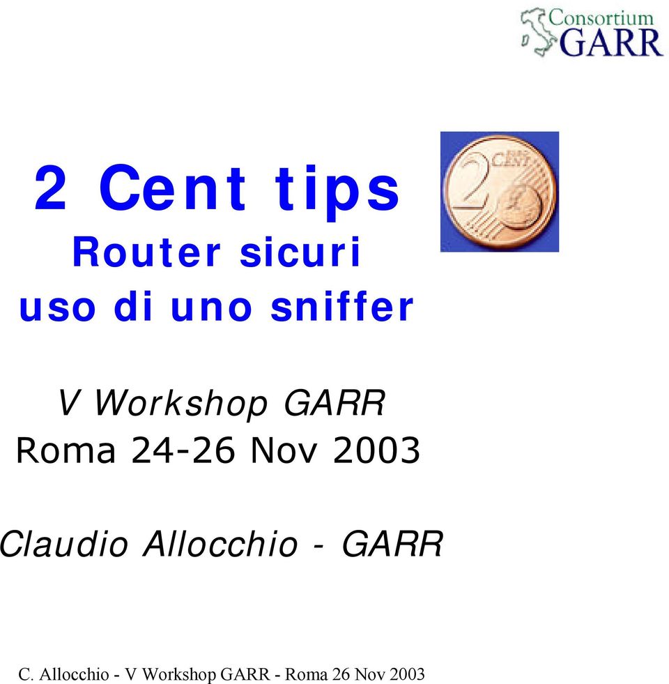 Workshop GARR Roma 24-26