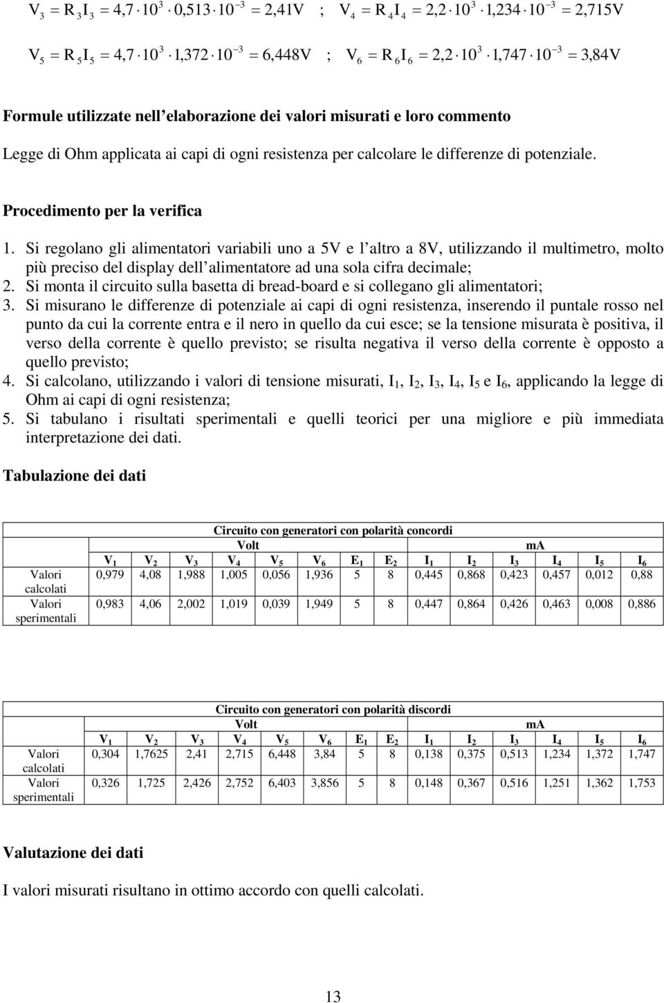 Si mont il iruito sull sett di red-ord e si ollegno gli limenttori;.