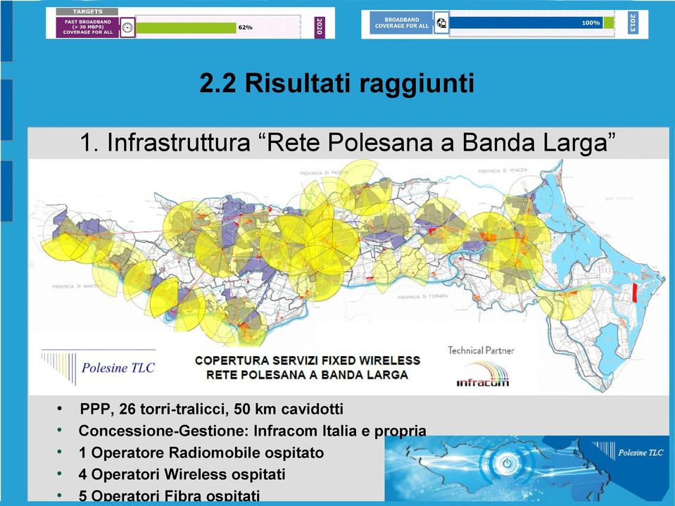 torri-tralicci, 50 km cavidotti Concessione-Gestione: