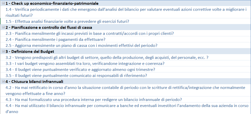 Check up sul sistema di Controllo della