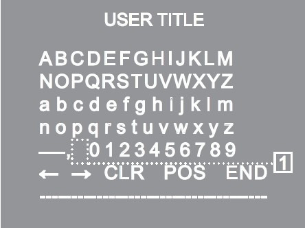 User Manual Manuale Utente USER TITLE Nel menu SPECIAL selezionare USER TITLE Impostare ON utilizzando i tasti (sinistra) 0.(destra) per abilitare la visualizzazione a video del nome telecamera.