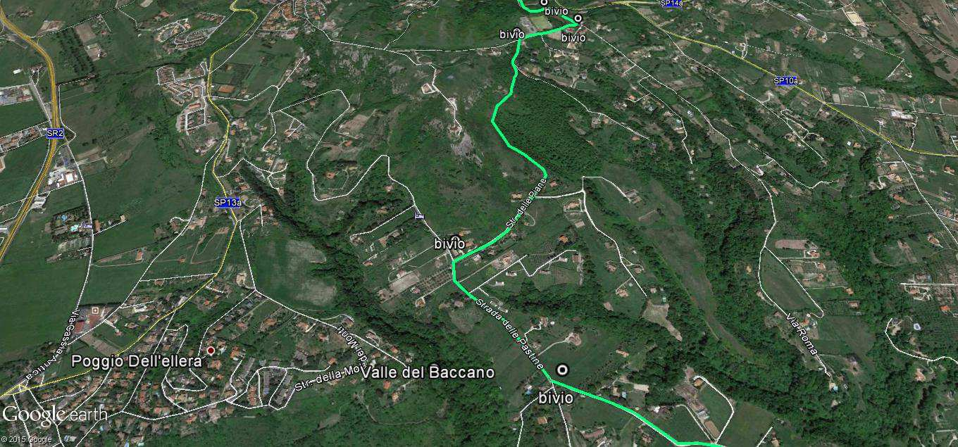 che dopo 1,3km ci porta su via delle Pastine e siamo sotto Poggio dell Ellera alla