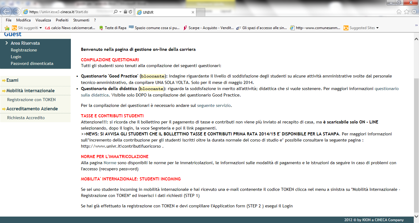 2. PRIMO ACCESSO AREA WEB 2.