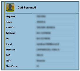Dati Personali Nella scheda 'Dati Personali' è possibile