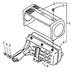 MARMITTA SILENCER ASSEMBLY 1 LTP7808300 MARMITTA COMPLETA PER FILTRO A SECCO MUFFLER ASSY CHF TYPE 1 2 LTP8608100 PROTEZIONE MARMITTA COVER ASSY 1 3 LTPLSB0608 VITE A FLANGIA M6x8 FLANGE BOLT M6*8 6